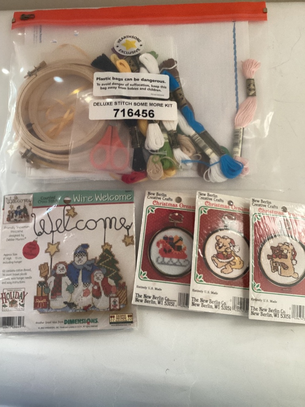 Lot of Cross Stitch kits + Stitch Some More Kit    New in Pkg